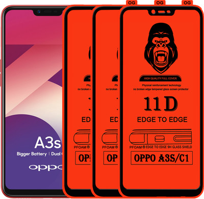 Rofix star Edge To Edge Tempered Glass for Oppo A3s(Pack of 3)