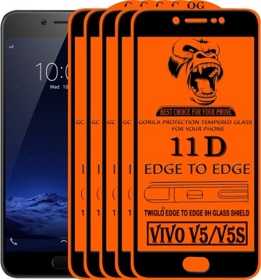 TWIGLO Edge To Edge Tempered Glass for VIVO V5S(Pack of 5)