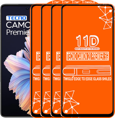 TWIGLO Edge To Edge Tempered Glass for TECNO CAMON 20 PREMIER 5G(Pack of 4)