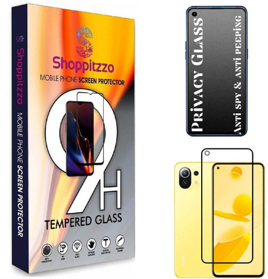 Shoppitzzo Edge To Edge Tempered Glass for Mi 11 Lite,11 Lite NE/*Privacy-Anti Spy*Tempered Glass/Full Screen Coverage-Edge to Edge/9H(Pack of 1)