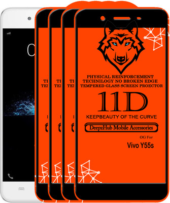 DeepzHub Edge To Edge Tempered Glass for VIVO Y55s(Pack of 4)