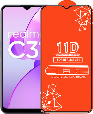 Qyist Edge To Edge Tempered Glass for Realme C31(Pack of 1)