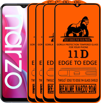TWIGLO Edge To Edge Tempered Glass for REALME NARZO 20A(Pack of 4)