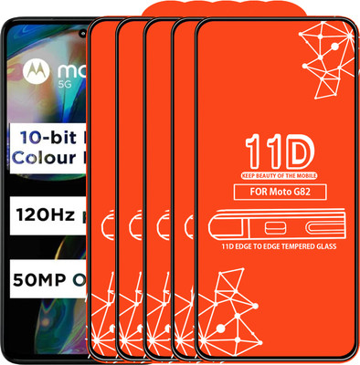 Qyist Edge To Edge Tempered Glass for Moto G82(Pack of 5)