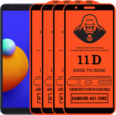 Laxdom Edge To Edge Tempered Glass for SAMSUNG GALAXY A01 CORE(Pack of 4)