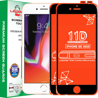 Laxdom Edge To Edge Tempered Glass for APPLE IPHONE SE 2020(Pack of 2)