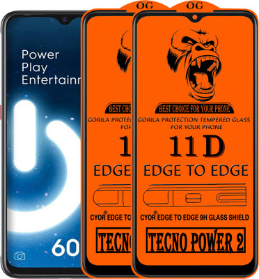 CYOR Edge To Edge Tempered Glass for TECNO POWER 2(Pack of 2)