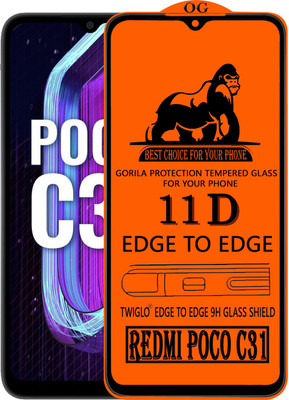 TWIGLO Edge To Edge Tempered Glass for REDMI POCO C31(Pack of 1)
