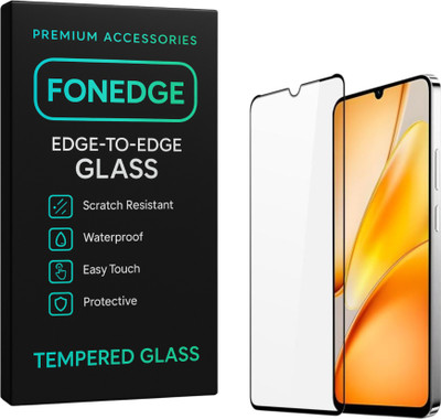 FONEDGE Edge To Edge Tempered Glass for VIVO Y19, VIVO U3, VIVO U20, VIVO Y5S(Pack of 1)