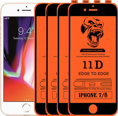 PFOAM Edge To Edge Tempered Glass for APPLE IPHONE 8(Pack of 4)