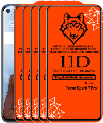 CRodible Edge To Edge Tempered Glass for Tecno SPARK 7 PRO(Pack of 5)
