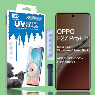 KadWaniya Edge To Edge Tempered Glass for Oppo F27 Pro Plus 5G, Oppo F27 Pro + 5G, Meibo Series 3D Curved (30 Seconds Quick Paste) High Quality UV Liquide Glue Glass with Easy Installation Kit-969(Pack of 1)