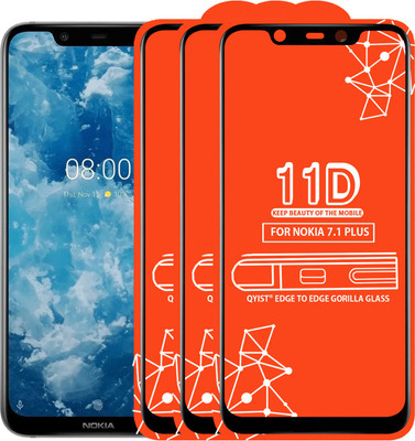 Qyist Edge To Edge Tempered Glass for Nokia 7.1 Plus(Pack of 3)