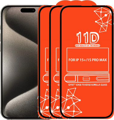 Qyist Edge To Edge Tempered Glass for FOR IPHONE 15 PLUS, IPHONE 15 PRO MAX(Pack of 3)