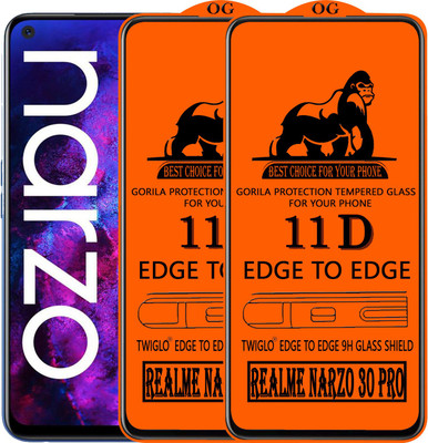 TWIGLO Edge To Edge Tempered Glass for REALME NARZO 30 PRO(Pack of 2)