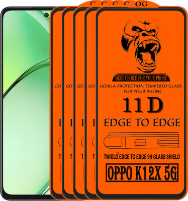 TWIGLO Edge To Edge Tempered Glass for OPPO K12x 5G(Pack of 5)