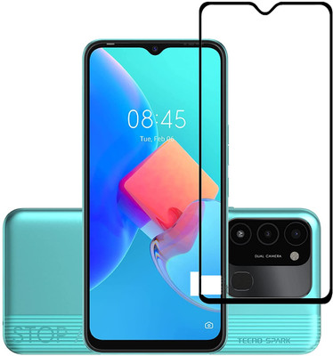 NIMMIKA ENTERPRISES Edge To Edge Tempered Glass for Tecno Spark 8c(Edge-to-Edge Coverage | 9H Hardness Protection | High-Definition Clarity | Bubble-Free Installation | Shatter-Resistant Technology | Oleophobic Coating | Case-Friendly Design)(Pack of 1)