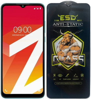 Blate Edge To Edge Tempered Glass for Lava Z2, ESD Tempered Glass, ESD Screen Protector, Anti Static, Screen Protector(Pack of 1)