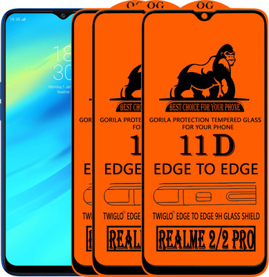 TWIGLO Edge To Edge Tempered Glass for Realme 2 Pro(Pack of 3)