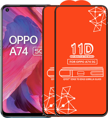 Qyist Edge To Edge Tempered Glass for Oppo A74 5G(Pack of 2)
