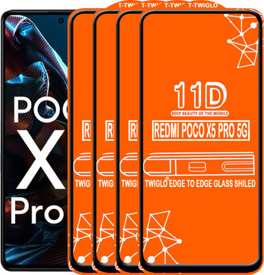 TWIGLO Edge To Edge Tempered Glass for REDMI POCO X5 PRO 5G(Pack of 4)