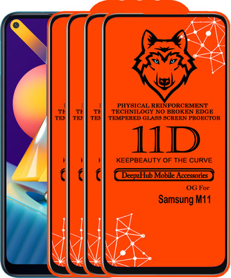 DeepzHub Edge To Edge Tempered Glass for Samsung M11(Pack of 4)