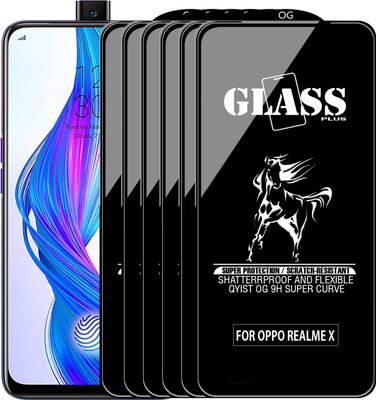 Qyist Edge To Edge Tempered Glass for Realme X(Pack of 6)