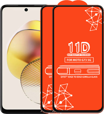 Qyist Edge To Edge Tempered Glass for Moto G73 5G(Pack of 2)