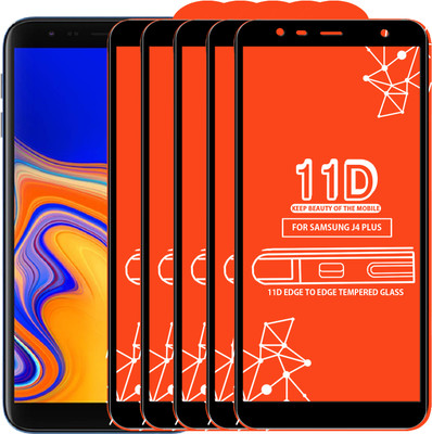 Qyist Edge To Edge Tempered Glass for Samsung Galaxy J4 Plus(Pack of 5)