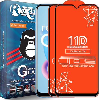 Roxel Edge To Edge Tempered Glass for Realme C20(Pack of 2)