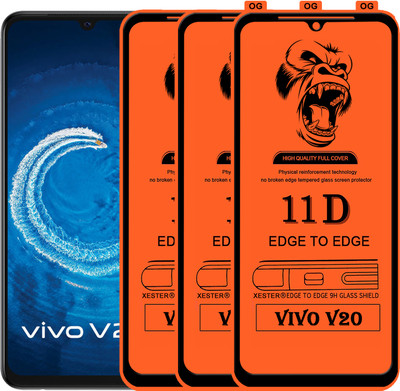 PFOAM Edge To Edge Tempered Glass for VIVO V20(Pack of 3)