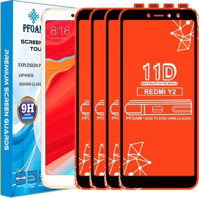 PFOAM Edge To Edge Tempered Glass for Mi Redmi Y2(Pack of 4)