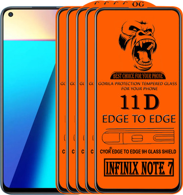 CYOR Edge To Edge Tempered Glass for INFINIX NOTE 7(Pack of 5)