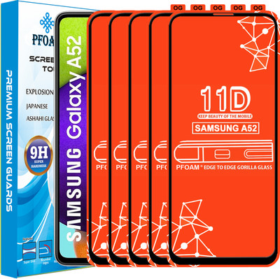 PFOAM Edge To Edge Tempered Glass for SAMSUNG GALAXY A52(Pack of 5)
