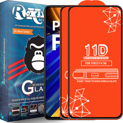 Roxel Edge To Edge Tempered Glass for Poco F4 5G(Pack of 2)