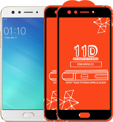 Qyist Edge To Edge Tempered Glass for Oppo F3(Pack of 2)
