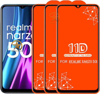 SEVEN7STAR Edge To Edge Tempered Glass for Realme Narzo 50i(Pack of 3)