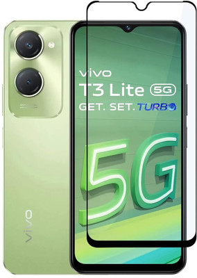 KC PRODUCTS Edge To Edge Tempered Glass for Vivo T3 Lite 5G With Easy Installation Kit(Pack of 1)