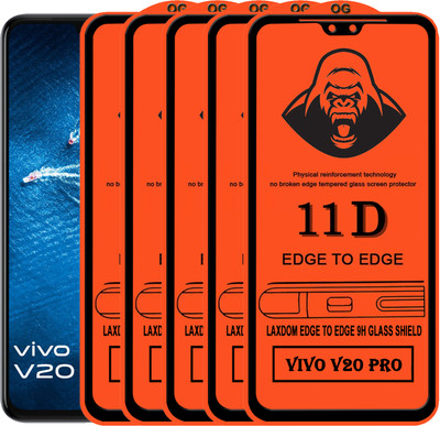 Laxdom Edge To Edge Tempered Glass for VIVO V20 PRO(Pack of 5)
