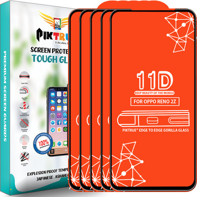 PikTrue Edge To Edge Tempered Glass for OPPO Reno 2z(Pack of 5)