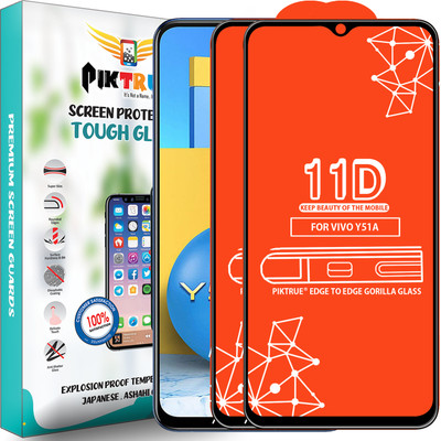 PikTrue Edge To Edge Tempered Glass for Vivo Y51A(Pack of 2)