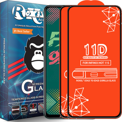 Roxel Edge To Edge Tempered Glass for Infinix Hot 11S(Pack of 2)