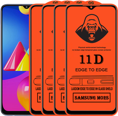 Laxdom Edge To Edge Tempered Glass for SAMSUNG GALAXY M02S(Pack of 4)