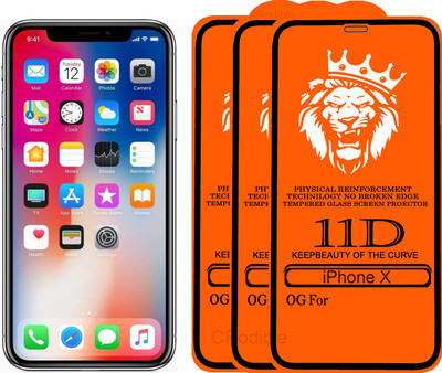 DeepzHub Edge To Edge Tempered Glass for Apple iPhone X(Pack of 3)