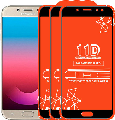 Qyist Edge To Edge Tempered Glass for Samsung Galaxy J7 Pro(Pack of 3)