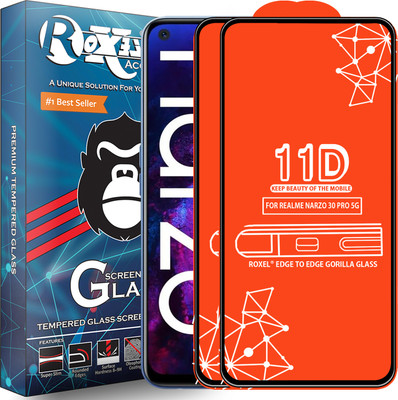 Roxel Edge To Edge Tempered Glass for Realme Narzo 30 Pro 5G(Pack of 2)