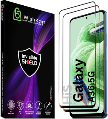 iWishKart Edge To Edge Tempered Glass for SAMSUNG Galaxy A36 5G, Premium Military grade Edge to Edge Premium gorilla temper black glass screenguard with Self Installation Guide - Wet & Dry wipes, Dust Absorber [With Warranty] mobile ka gilas cover, A 36(Pack of 1)