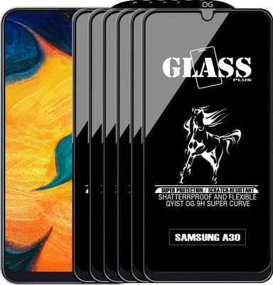 Qyist Edge To Edge Tempered Glass for SAMSUNG GALAXY A30(Pack of 6)