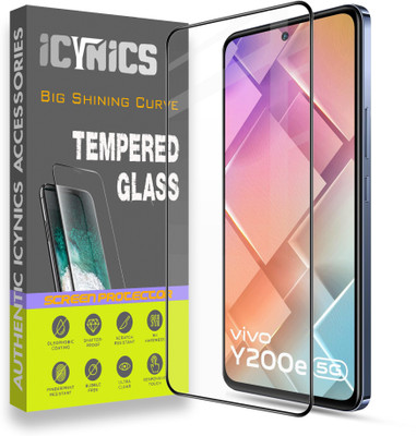 ICYNICS Edge To Edge Tempered Glass for Vivo Y200e 5G, Anti-Fingerprint, Waterproof, Oil-resistant, Bubble-Free, Anti-Static, Scratch Resistant Full Coverage with Wooden box to ensure safety(Pack of 1)