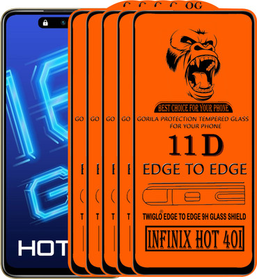 TWIGLO Edge To Edge Tempered Glass for INFINIX HOT 40I(Pack of 5)